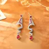 Populares Nuevos Pendientes de Seda Coloridos con Circonitas de Estilo Chino, Diseño Largo Elegante y con Estilo con un Toque de Alta Gama, Joyería de Moda