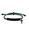 Pulsera Personalizada Publicidad Transfronteriza Logo Personalizado Multicolor Cruz Regalo Navideño Pulsera Trenzada Grabada de Acero de Titanio