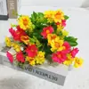 Flores Artificiais 28 Cabeças de Orquídeas Saltitantes, Crisântemos, Margaridas, Flores Decorativas, Flores de Seda, Flores de Plástico, Flores de Tecido, Engenharia Externa Pequenos Crisântemos Selvagens