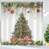 Suministro transfronterizo de cortinas de ducha navideñas, juegos de cortinas de ducha de Papá Noel y renos, cortinas de ducha festivas, juegos de decoración de cortinas para ventana de baño