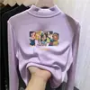 Roupa térmica infantil com forro de fleece, estilo outono e inverno, camiseta casual da moda de manga comprida com gola alta, perfeita para usar em camadas