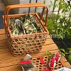 Cesta tejida de bambú, cesta de regalo navideña, cesta de mano, cesta hueca de supermercado, cesta de embalaje de huevos de pato salados nativos, cesta Zongzi del Festival del Bote del Dragón