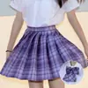 Uniforme jk falda otoño básico conjunto completo de falda a cuadros camisa manga corta corbata de lazo conjunto completo de estilo universitario japonés