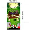 Serie exclusiva transfronteriza de cortinas de puerta de Halloween, con impresiones de alta definición de calabazas espeluznantes y sangrientas para decoraciones festivas.