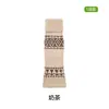 Calentadores de Piernas Gruesos Estilo Fair Isle Retro Transfronterizos Otoño Invierno Leggings Blancos Engrosados con Base para Botas de Nieve Calentadores de Piernas Grises