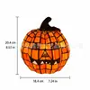 Novo produto transfronteiriço: Enfeite de lanterna de abóbora de resina para Halloween para decoração de pátio e sala de estudo, pequeno artesanato decorativo