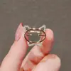 Moderna Broche de Solapa con Piedra Ojo de Gato y Lazo para Mujer, Versátil y Lindo, Previene la Exposición, Asegura Collares de Moda