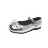 Sapatos Mary Jane Retrô Franceses para Meninas, Sapatos Pequenos de Couro com Laço para Outono, Sapatos de Princesa com Solado Macio, Sapatos Rasos Individuais para Crianças