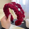 Nova Coreia do Sul Dongdaemun Cristal grampo de cabelo tiara feminina veludo plissado nova tiara para todo tipo de cabelo acessório de cabeça