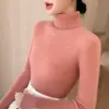 Suéter de Tricô Feminino Outono e Inverno Gola Alta Suéter de Tricô Feminino Suéter de Tricô de Manga Longa Emagrecedor Suéter Transfronteiriço Feminino
