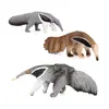 Conjunto de 3 Peças de Figuras de Tamanduá Figuras Realistas de Animais Selvagens em PVC Incluindo Modelo de Brinquedo de Tamanduá Gigante para Crianças Brinquedos Educativos e Decorações para Nat