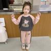 Roupas de Outono para Meninas 2025 Novo Conjunto Estiloso Moletom de Outono Infantil Esportivo Bebê Primavera e Outono Tendência Street Style
