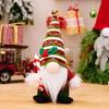 Haube Decorações de Natal Sino Tricô Listrado Chapéu com Muleta na Mão Árvore de Natal Rudolph Boneca Nórdica