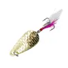 Señuelo Lentejuela Escama de Pescado Largo para Pesca de Aguas Blancas, Forma de Cuchara con Anzuelo Triple Plumado, Señuelo Artificial para Lanzamiento Largo, Metal