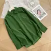 Camisa Casual Colorida de Veludo e Algodão Puro com Bolso Único Estilo Hong Kong Vintage Manga Longa Nova Coleção Outono Inverno Camisa Elegante para Usar em Camadas