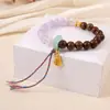 Nueva Pulsera de Cuentas de Madera Zen con Esmalte de Color Estilo Chino Nuevo Pulsera Versátil de Estilo Nacional para Hombres y Mujeres Marea Nacional Joyería Cultural y Creativa Pulsera