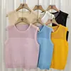 Chaleco Europeo de Cuello Redondo Hueco Ajustado con Tirantes para Mujer Verano Delgado Fresco Base Ropa Interior Nuevo Estilo Top