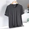 Camiseta de Manga Corta Transpirable de Seda de Hielo Fina de Secado Rápido para Hombre, Top Deportivo de Verano para Fitness, Ropa Casual de Verano, Elástica T