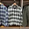 Camisa de Cuadros con Doble Bolsillo Manga Larga para Hombre y Mujer Camisa Casual Camisa de Aire Acondicionado 486615/488794/488795
