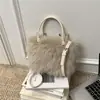 Nova bolsa de pelúcia de inverno para mulheres, moderna 2026, pequena bolsa transversal de grife com textura de alta qualidade