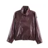 Comércio Exterior Roupas Femininas 2026 Verão Novo Estilo Moda Europeia e Americana Versátil Jaqueta de Couro Sintético Bicolor 4341842