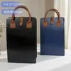 Dos Botellas de Vino Tinto Bolso de Mano Vino Doble Bolsa de Cuero Bandolera Bolsa de Vino Tinto Bolsa de Almacenamiento de Vino Caja Vacía de Regalo
