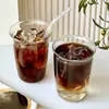 Taza de café latte estilo americano, vaso de gran capacidad para leche, jugo y agua, diseño simple y transparente, vaso de boca invertida, vaso para bebidas frías