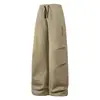 Calça de trabalho moderna estilo americano para homens plus size, adequada para primavera e outono, casual, de corte solto, perna reta, versátil e pantalona longa para looks casuais e esportivos