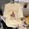 Camiseta de Algodão Puro de Manga Curta para Mulheres 2026 Estilo Coreano Solta Tamanho Grande Casual Versátil Camiseta Top Camiseta de Algodão Bambu para Mulheres