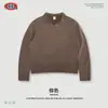BE Masculino Streetwear Americano Marca Tendência Floco de Neve Gaivota Gola Polo Top Moletom Terry Lavado Vintage Meio Zíper