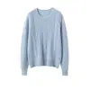 Nuevo Suéter de Punto de Cachemira 100% Otoño/Invierno 2026 Cuello Redondo Manga Larga Puntos de Colores Trenzado Ajuste Holgado Top de Cachemira