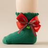 Meias de Natal Meias de Renda para Crianças Meias de Renda com Laço Transfronteiriças Meias de Princesa para Meninas Meias Vermelhas de Ano Novo para Bebês Lua Cheia