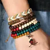 TEMU HIYIN Estilo Bohemio Nuevo Transfronterizo Cuentas de Madera de Cáscara de Coco Pulsera de Hilo Elástico para Hombres Pulsera Pulsera