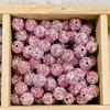 Bola de diamante incrustada con cuentas de cristal de pedrería, cuentas con agujero, cuentas espaciadoras, hechas a mano, material para colgante de pulsera de mano, accesorios de joyería DIY al por mayor