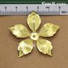 Accesorios para Abanicos de Corsage Festivos DIY Flor de Hierro de Tres Hojas/Cinco Hojas/Seis Hojas Flor de Malla Dorada Pétalos de Flor de Hierro