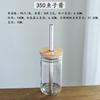 Copo de vidro simples de 730ml transparente estilo ins de camada única com canudo para suco bebida café tampa de bambu fabricantes atacado