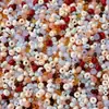 Cuentas de vidrio de colores mixtos, cuentas redondas, anillos abiertos para manualidades, perlas naturales sueltas, accesorios para llaveros