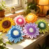 Cabeza de Girasol de una Sola Capa con Semillas, Materiales y Accesorios para Ramo de Hilo Tejido a Mano, Regalo de Graduación y Día del Maestro