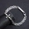Pulsera de Acero de Titanio de Trébol de Cuatro Hojas para Hombres, No se Desvanece, Gama Alta, Estilo Simple y Versátil, Joyería de Mano para Mujeres, Accesorios de Joyería con Diseño de Nicho