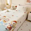 Falda de Cama de Coral Fleece Pieza Única Leche Fleece Invierno Juego de Cubrecama Franela Protector de Colchón Engrosado Juego de Sábanas Antideslizante