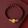 Pulsera de Loto de Arena Dorada Púrpura Pulsera de Cinabrio Bajo Contenido Regalo para Mejor Amiga Arena Dorada Púrpura Venta al por Mayor Suministro en Vivo