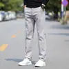 Chegada nova outono e inverno calça casual masculina reta de algodão com forro de fleece preto cinza escuro safira cáqui cinza regular em estoque
