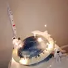 Decoração de Bolo Foguete Espacial Astronautas Viagem Espacial Sonho Enfeites Cartão de Inserção Dia dos Meninos Sobremesa Fantasia
