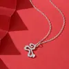 Collar Colgante Pequeño Caballo de Plata S925 Rueda de la Fortuna para Mujer con Topacio, Diseño de Nicho de Lujo Ligero, Joyería de Plata de Caballo que Atrae la Riqueza, Fábrica Proveedora para Transmisiones en Vivo