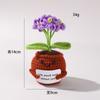 Muñeco de papa positivo de lana tejido a mano terminado, adornos de maceta tejidos, flores artificiales de energía positiva tejidas al crochet y plantas verdes
