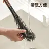 Escova Multifuncional para Copos com Cerdas Macias, Escova de Limpeza para Liquidificador, Escova Curvável para Copos de Chaleira de Água Quente, Escova Substituível com Cabo Longo