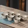 Juego de Té Retro de Cerámica Gruesa y Porcelana con Viga Elevadora, Una Tetera, Dos, Cuatro, Seis Tazas, Estufa de Carbón, Preparación de Té, Caja de Regalo para Exterior y Hogar
