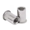 Acero Inoxidable 304 Antióxido Cabeza Plana Tuerca Remache M3 Color Acero al Carbono Zincado Cabeza Plana Abierta Raya Vertical Tuerca Remache Tuerca Remache M6