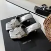Primer Encuentro con las Sandalias de Tacón Alto Plateadas Abiertas Tejidas de la Temporada de Nicho, Pantuflas Estilo Francés para Mujer para Usar en Verano