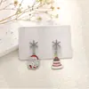 Pendientes navideños de diamantes con dibujos animados, transfronterizos europeos y americanos, pendientes asimétricos de alta gama para mujer, decoraciones navideñas